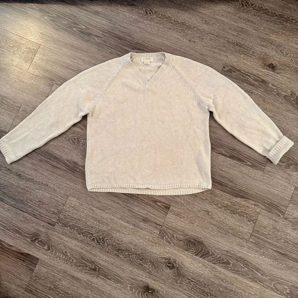 J. Crew Tan Vintage Cotton V Neck Sweater